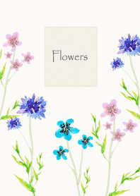 Watercolor flower garden.