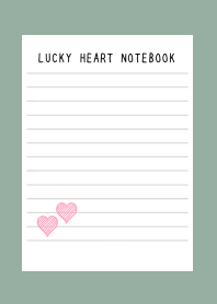 LUCKY HEART NOTEBOOK-DUSTY GREEN