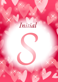【S】イニシャル❤️ハート-赤2-