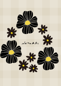 2 types of flowers check black10 Japan