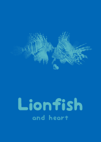 Lionfish & heart cobalt blue