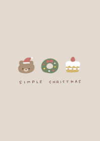 くまのシンプルクリスマス/ベージュ