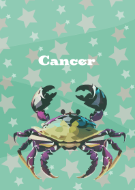 Cancer constellation on blue green