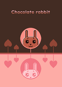 Chocolate rabbit / brown and pink
