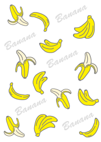 バナナたくさん-白-