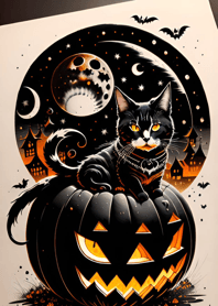 halloween cat 8734A4