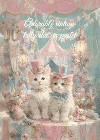 Charming twin circus kittens in hats