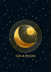 金色太陽和月亮天體圖標