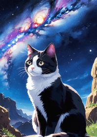Night Moon Star Cat 418705