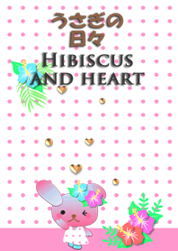 Rabbit daily(Hibiscus and heart)