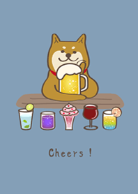 可愛的阿柴酒吧！(莫蘭迪藍色)