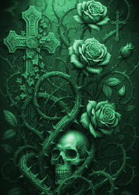 Gothic Rose | Emerald Skull#2