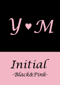 Initial "Y&M" -Black&Pink-
