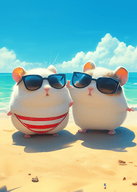 可愛倉鼠❤悠閒海灘篇2