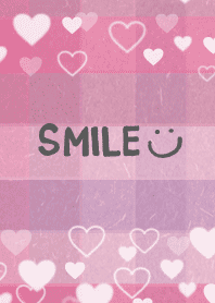 Darkish pink check - heart smile13-