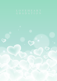 LOVE HEART GRADATION-Emerald&White 2