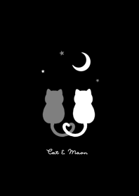 ネコと月。黒