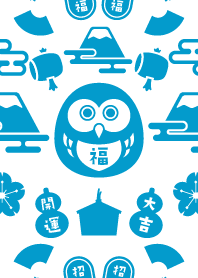 北欧のフクロウ／パウダーブルー