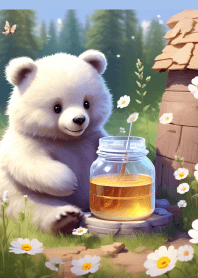 Bear eats honey (JP)