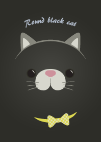 Round black cat