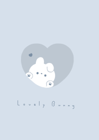 Rabbit in Heart/dusty blue.