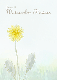 Watercolor Flowers[Dandelion]Brown 11.v2