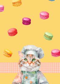 Cat Pastry Chef  light yellow