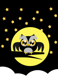 Black Owl at night sky