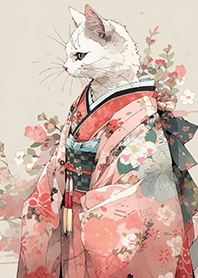 優雅的日式和服貓咪❤