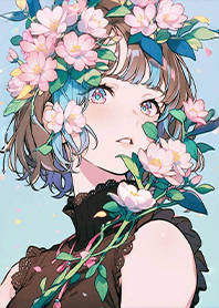 藝術插畫-花卉模特少女1 凱瑞精選集