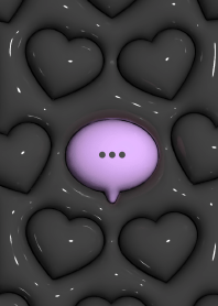 Plump heart pattern [ Black & Purple ]