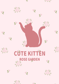 剪影貓 紅玫瑰花園