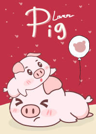 หมูอ้วนขี้เซา สีแดง