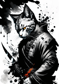 Ink wash cat samurai 3b2ab5