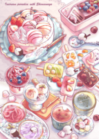 シマエナガとアイスクリーム