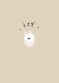 Light beige and fluffy rabbit.