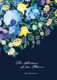 Blooming flowers - navy - (F)