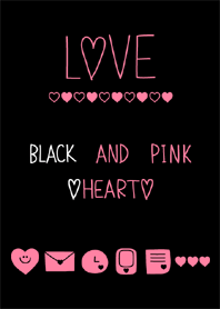 LOVE BLACK AND PINK HEART