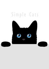 검은 고양이 단순 : 흰색 회색
