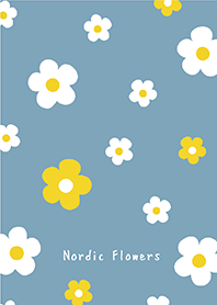 スモーキーブルー❤️北欧風の花柄