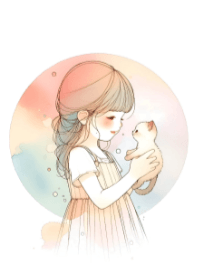Girl and Cat V.43