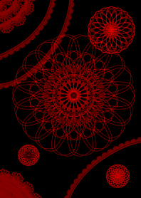 Flowers and lace ribbon-Red-