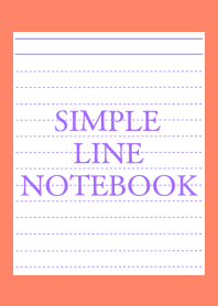 SIMPLE PURPLE LINE NOTEBOOK/APRICOT