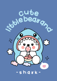 cute little bear and shark