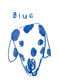 青い犬は万年筆のブルー01