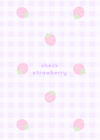 checked strawberry . purple