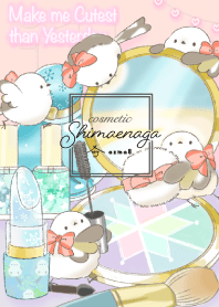 Little white bird with cosmetic