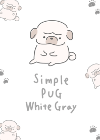 Pug putih abu-abu sederhana