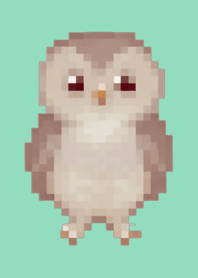 Owl Pixel Art Theme  Green 05