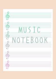 GRADIENT MUSIC NOTEBOOK/PINK BEIGE